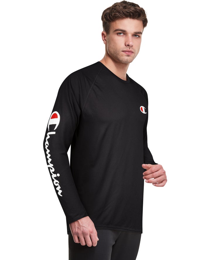 Champion Mens T-Shirt NZ - Baselayer Crew Black ( 8617-WBPQH )